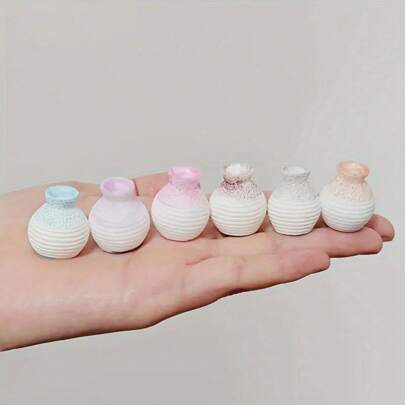 6 vasos de resina em miniatura, vasos de flores pequenos decorativos com aparência de cerâmica, mini vasos para casa, acessório de bonsai de musgo em estilo japonês, acessório de bonsai de musgo em estilo chinês, decoração criativa de artesanato, conjunto de enfeites de mesa criativos, decoração de mesa para casa, micro acessórios de paisagismo, decoração de mesa, acessórios de decoração de paisagismo faça você mesmo, decoração de prateleira estética, decoração de jardim de fadas, suprimentos de jardinagem em miniatura, decoração para casa, decoração de quarto, vaso de vidro