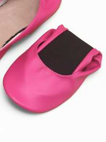 女士时尚休闲柔软舒适百搭经典可折叠一脚蹬舞鞋，适合室内穿着 - 粉色 - 查看 6