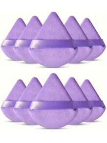 50pcs Triangular Velvet Makeup Powder Puff, Facial Powder Puff, Reusable Makeup Powder Puff, Facial And Eye Makeup Powder Puff,Makeup,Cheap,Room Decor,Vanity,Travel,Bedroom,Makeup Accessories,Puff,Makeup Blender,Powder Puff,Makeup Sponge,Cheap,Stocking Stuffers,Makeup,Makeup Tools,Cheap Stuff,Gifts,Gifts For Women,Christmas Gifts - Purple - View 10