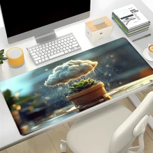 1pc Plant Muismat Leuke Kunst Grote Bureau Mat 35.4x15.7 Inch Bureau Accessoires Rubberen Basis Met Gestikte Rand Antislip Toetsenbord Pad Voor Kantoor Thuis Computer Als Geschenken Voor Mannen Vrouwen Vrienden Verjaardagen, Valentijnsdag