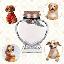 Botella conmemorativa de pelo de mascota para gatos, perros, peces, pájaros - Conmemoración de pelo de mascota, memorial temático de perro, gato, pájaro, pez, urna conmemorativa de mascota (cuerda y almacenamiento DIY en la botella por defecto), decoración del hogar, adorno interior, decoración del jardín, altamente conmemorativo, artesanía de vidrio hecha a mano
