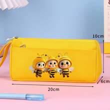 Cute Bees Pencil Case, Small Storage Bag- Perfect For Students, Office, Travel, Cosmetics & Stationery Accessories