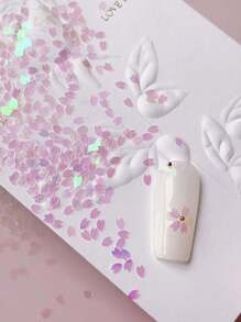 1 Bag Of Cherry Blossom Sequins DIY Nail Art Decorations, Suitable For Spring Nails Charms Nails Supplies Nail Art