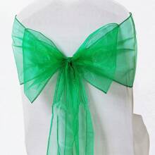 10pcs Voile Chair Back Decorative Ribbons, Organza Bowknot Chair Decorations, Suitable For Christmas, Halloween, Weddings, Parties, Outdoor Events, 18cm Wide, 275cm Long, DIY To Create Butterfly Shapes, Voile Sheer Fabric Chair Back Decorations For Festivals, Graduations, Party Backdrops, Gifts, Packaging