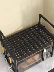 Organizador Cocina Repisas 2 Niveles Horno Microondas Color Negro - Multicolor - Ver 3