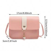 Contrast Women Shoulder Bag Simple Pearl Pendant Luxury Designer Handbag Messenger Bag Small Square Crossbody Mobile Phone Purse