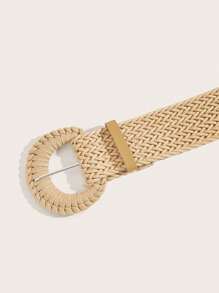 1 pieza Cinturón de mujer estilo bohemio tejido a mano con anilla en D y cuerda encerada, versátil para vestidos y cárdigans en verano, escuela, otoño y Halloween - Camel - Ver 4