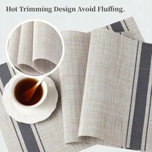 1pc/4pcs/6pcs Washable Indoor/Outdoor PVC Woven Placemats, Non-Slip Heat Resistant, Blue Color, Spill-Proof, Easy To Clean Kitchen Tablemats - Multicolor - View 3