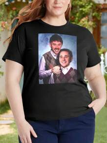 John Summit Dom Dolla 'Step Brothers' Gift Oversize Women T-Shirt For Women (Plus Sizes) - màu đen - Xem 1