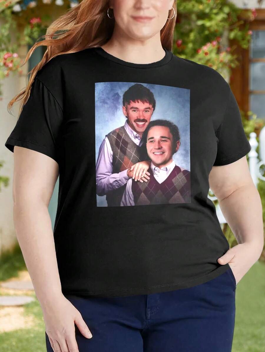 John Summit Dom Dolla 'Step Brothers' Gift Oversize Women T-Shirt For Women (Plus Sizes) - màu đen - Xem 1