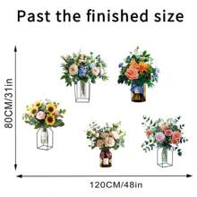 2 件/4 件墙贴玫瑰花网格花瓶绿植吊篮自粘墙贴适用于光滑墙壁客厅卧室走廊装饰不适合除尘不平整水泥空白墙面礼物生日毕业房间装饰家居装饰墙壁装饰浴室装饰卧室装饰房间装饰物品客厅装饰家居装饰客厅墙纸个性化贴纸 - 彩色 - 查看 7