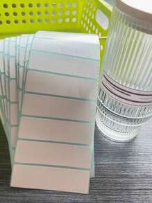 50/100/200/400pcs Solid Color Label Stickers Easy-To-Use & Multi-Purpose Self-Adhesive Tags, Suitable For Office And School Back To School - White - View 7