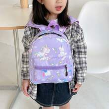 Kids Toddler Girls Boys Backpack Cartoon Dinosaur Lightweight Large Capacity Schoolbag Children Bag Knapsack - Purple - View 3