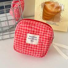 1 Pc Red Berry Plaid Make Up Bag For Women Travel Large Red Cosmetic Bag Pouch Handheld Makeup Bag Portable Toiletry Washing Bag, Makeup Bag, Make Up Bag, Makeup Bags, Cosmetic Bag, Makeup Organiser, Makeup Pouch, Bag, Vanity, Make Up Pouch, Pouch Bag, Make Up Bags, Small Makeup Bag, Makeup Pouch, Cosmetic Bag, Large Capacity, Large Makeup Bag, Christmas Gifts, Pouch, Gifts For Women, Pouch, Clutch / Small Handbag, , Makeup Organizer, Makeup Organize, Pouch, Brush Holder, Mini Pouch, Large Capacity Pouch, Gifts For Women, Christmas Gifts, Gift Ideas For Women - Red - View 17