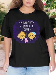 Midnight Snack Club Oversize Cookie Monster Teddy Bear Oversize Women T-Shirt For Women - Foodie Gifts - Black - View 1