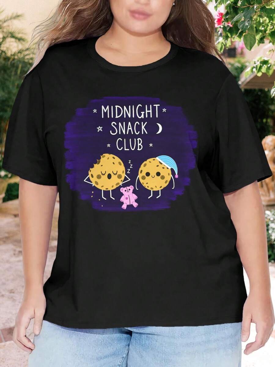 Midnight Snack Club Oversize Cookie Monster Teddy Bear Oversize Women T-Shirt For Women - Foodie Gifts - Black - View 1