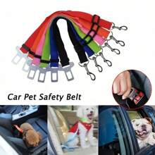 1 pieza Correa de seguridad para mascota en el coche, Correa ajustable para perros y gatos en el asiento trasero, Engancha la correa de forma segura para mantener a tus mascotas a salvo en el coche