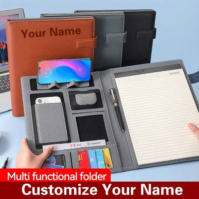 Carpeta multifuncional personalizada con tu nombre, tamaño A4. Carpeta de oficina para almacenamiento, gestión de documentos oficiales, firma de contratos, vuelta al cole. Multifuncional, ornamental, reutilizable, moderna, colorida, linda, vintage, de dibujos animados, kawaii, personalizada, para trabajadores, clientes, estudiantes, para negocios/trabajo/oficina, para la escuela.