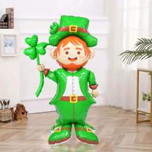 قطعة واحدة، قاعدة طولها 61.2 بوصة تمثال التوأم الأيرلندي، وكيس صرف عملة ورقة التفاؤل بشكل 3D بارتفاع 28 بوصة، بالون مطبوع بشعار ، ديكور أيرلندي أخضر محظوظ، ديكور عيد، ديكور احتفالي، ديكور منزلي، ديكور حديقة - متعدد الألوان - مشاهدة 6