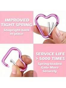 1 قطعة /5 قطع /10 قطع خطاف شكل قلب مصنوع من سبيكة الألمنيوم، خطاف أنيسكس للتسلق والرحلات الخارجية والحقائب الظهرية، هدية صغيرة مناسبة لكل الأيام - متعدد الألوان - مشاهدة 8