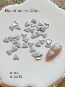200Pcs Metallic Heart & Heart Shape Decor Rivet For Nail Art Crafts Nail Supplies Nails Nail Charms Nail Gems - Multicolor - View 24