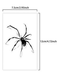 1 Piece, Spider, Revolutionary Technology Tattoo, Semi Permanent Tattoo Sticker, Magical Tattoo, Temporary Tattoo, Fake Tattoo, Waterproof, Realistic Looking Tattoo, Juice Tattoo Sticker, Can Last For 7 To 15 Days. - Black - View 5