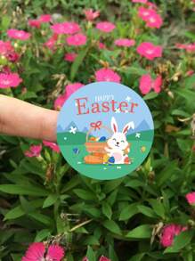 500张复活节快乐贴纸 1英寸兔子贴纸 可爱鸡蛋贴纸 适用于复活节信封奖励贴纸、复活节派对用品、礼品装饰、礼品袋包装袋 - 彩色 - 查看 6