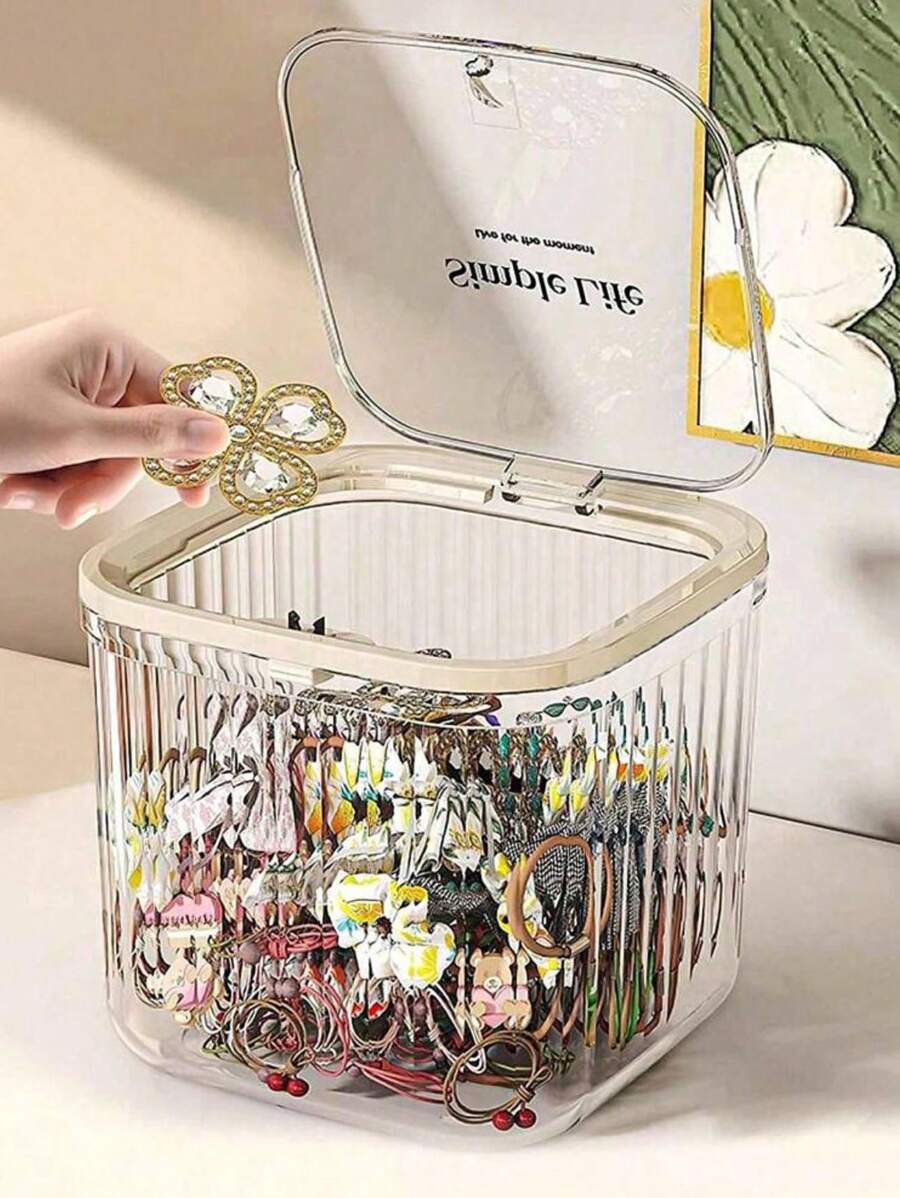 1 Stück multifunktionale staubdichte Desktop Make-up Kosmetik, Haaraccessoires Aufbewahrungsbox, Make-up Organizer, Desktop Mülleimer, praktisches Design