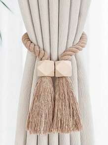 6pcs Magnetic Curtain Tiebacks, Minimalist Wooden Tassel Curtain Clips, Suitable For Bedroom, Living Room, Kitchen, Home Decor, Room Decor, Garden Decor, Wedding Decor, Etc. - Multicolor - View 4