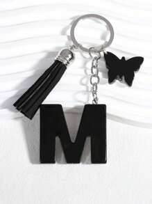 1 pieza Llavero de letra de resina, llavero de coche inicial para ella, dije de bolso y monedero, colorido y lindo, etiqueta del alfabeto como regalo, recuerdo, accesorio de coche, dije de bolso, accesorio escolar, gótico, Y2k