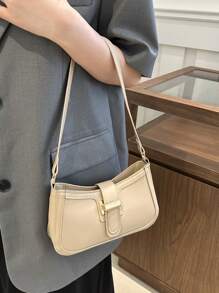 Elegant Crescent-Shaped Underarm Shoulder Bag For Women, Chic Casual Fashion, Solid Color Underarm Bag