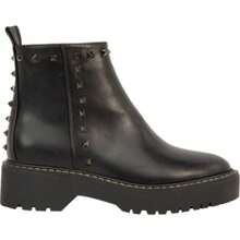 Botas para mujer, pu, con estoperoles, color negro, con tacón medio y acabado napa, mod. 1141725 - Negro - Ver 1