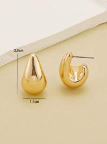 6 pièces/Set Boucles d'oreilles en forme de goutte d'eau, en matériau léger et de couleurs de gelée, convenant aux femmes pour l'été, le bureau et les occasions festives