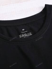 Maglietta casual da donna, Maglietta a maniche corte in misto poliestere per signore, Maglietta casual da donna a maniche corte con stampa leopardata a cuore, top nero da donna, abbigliamento primaverile ed estivo