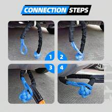 41000lbs Soft Shackle Synthetic Rope Heavy Duty Offroad 4X4 Tow Shackle Strap With Protective Sleeve For - Blue - View 6