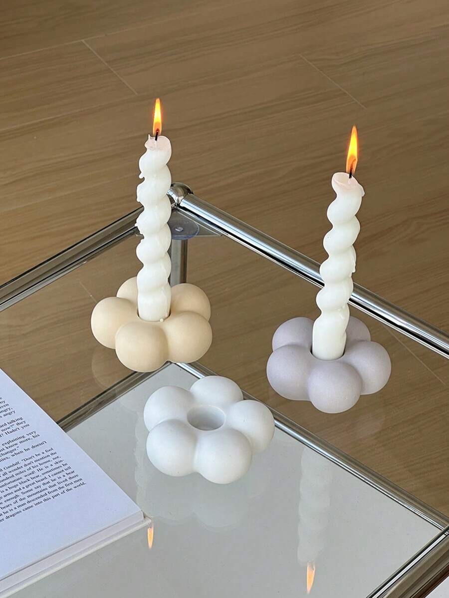 1pc Modern Minimalist Colorful Ceramic Candle Holder, Decorative Piece For Living Room, Dining Table, Home, Christmas, Wedding, Creative Candle Holder