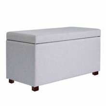 30" Hinged Storage Ottoman, Gray