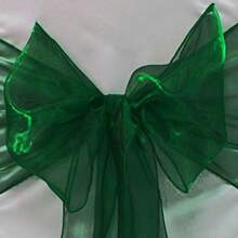10pcs Voile Chair Back Decorative Ribbons, Organza Bowknot Chair Decorations, Suitable For Christmas, Halloween, Weddings, Parties, Outdoor Events, 18cm Wide, 275cm Long, DIY To Create Butterfly Shapes, Voile Sheer Fabric Chair Back Decorations For Festivals, Graduations, Party Backdrops, Gifts, Packaging