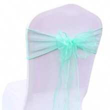 10pcs Voile Chair Back Decorative Ribbons, Organza Bowknot Chair Decorations, Suitable For Christmas, Halloween, Weddings, Parties, Outdoor Events, 18cm Wide, 275cm Long, DIY To Create Butterfly Shapes, Voile Sheer Fabric Chair Back Decorations For Festivals, Graduations, Party Backdrops, Gifts, Packaging