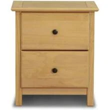 Grain Wood Furniture Shaker 2-Drawer Bedside Nightstand, Solid Wood With Walnut Finish - 自然的 - 查看 3