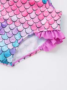 Nouveau maillot de bain une pièce dégradé d'écailles de poisson pour enfant/jeune fille de 4 à 12 ans