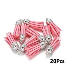 20/50 piezas Colgantes con borlas dorados y plateados, broches, accesorios para pendientes, llaveros, colgantes, borlas para manualidades y joyería DIY