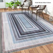 [5mm Thickness Crystal Velvet Flocked Bottom] 1pc Geometric Floral Pattern Carpet - Waterproof, Anti-Slip, Absorbent, Machine Washable, Soft Comfortable Mat, Suitable For Kitchen, Living Room, Bedroom, Hallway, Bathroom, Laundry Room - Easy To Clean, Carpet For Home Decor