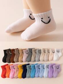 10 perechi de șosete pentru copii, șosete cu fețe zâmbitoare aleatorii pentru bebeluși, șosete drăguțe cu expresie pentru băieți, șosete elastice colorate pentru fete, șosete pentru podea de interior pentru copii