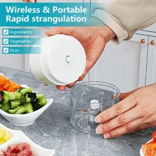 1 pieza Procesador de alimentos eléctrico inalámbrico multifuncional de 250ML, con anillo de silicona, antideslizante, de buena textura y calidad, conveniente. Procesador de alimentos para el hogar, asistente de cocina, adecuado para la preparación de alimentos para bebés y el picado de ingredientes de cocina, de tamaño mini