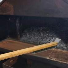 Kitchen Pizza Oven Copper Brush Wood Handle Bristle Brass Grill Cleaning Small Brush For Oven Cleaner