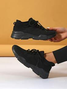 一脚蹬运动鞋，女士步行网球鞋，轻便休闲运动鞋，适合健身、旅行和工作 - 黑色 - 查看 2