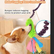 1pc Random Color Multicolor Pet Plush Elastic Rope Toy With Squeaky Sound, Chew Toy For Small, Medium And Large Dogs, Puppy Training Tug Of War Toy, Suitable For Exercise And Interactive Games - Multicolor - View 5