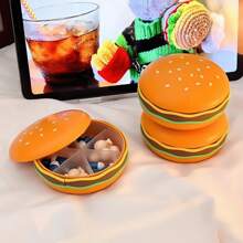 1pc Pill Case In Hamburger Shape, With Multiple Compartments For Easy Medication Organization. Ideal For Travel, Home, And Office Use. Its Compact Design Ensures Portability, Perfect For Storing Daily Pills, Vitamins, And Supplements.