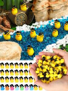 50pcs-Mini Resin Ducks With Sunglasses Hat Tiny Duck Figurines Multicolor Miniature Halloween Resin Duck Figures, Tiny Miniature Ducks Mini With Xmas Hat Figures Tiny Duck Accessories For Craft Home Prank Game Dollhouse Party For Xmas, Craft,Slime, Home Decorations,Christmas Party Gifts,Mini Ducks,Horticultural Ornaments - Multicolor - View 9